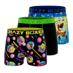 CRAZYBOXER Spongebob Men's Boxer Briefs (3 Pack)
