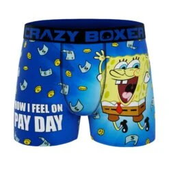 CRAZYBOXER SpongeBob PayDay Men's Boxer Briefs (Pack 3) -Crazy Boxer CBSPB0103X3D5 8