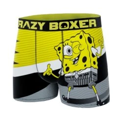 CRAZYBOXER Spongebob Dress Code Men's Boxer Briefs (Creative Packaging) -Crazy Boxer CBSPB0103YELON 4