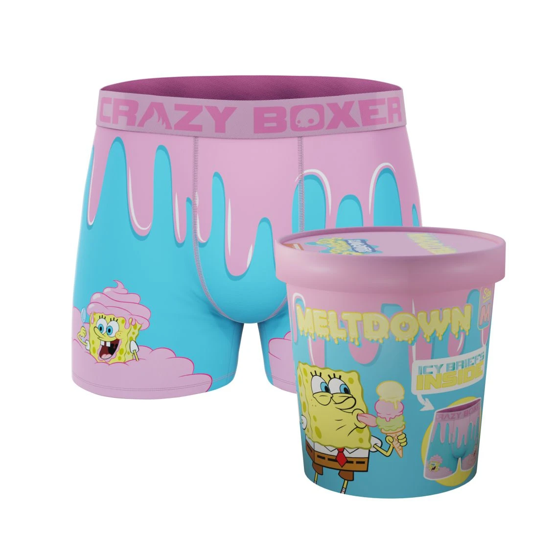 CRAZYBOXER SpongeBob Pinky Ice Cream Men's Boxer Briefs (Creative Packaging) 1 CRAZYBOXER SpongeBob Pinky Ice Cream Men's Boxer Briefs (Creative Packaging)