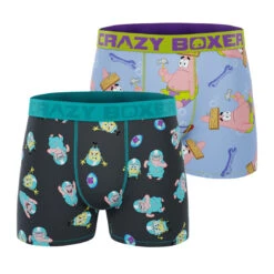 CRAZYBOXER SpongeBob Patrick Men's Boxer Briefs (Pack 2)