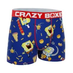 CRAZYBOXER Spongebob Fries Box Men's Boxer Briefs (Creative Packaging) -Crazy Boxer CBSPB0105BURGN 3