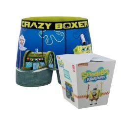 CRAZYBOXER Spongebob Krusty Krab Men's Boxer Briefs (Creative Packaging)