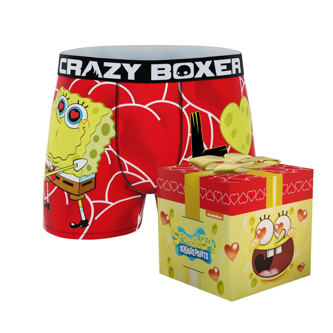 CRAZYBOXER Spongebob Squarepants Valentine's Men's Soft Boxer Briefs (Creative Packaging) 1 CRAZYBOXER Spongebob Squarepants Valentine's Men's Soft Boxer Briefs (Creative Packaging)