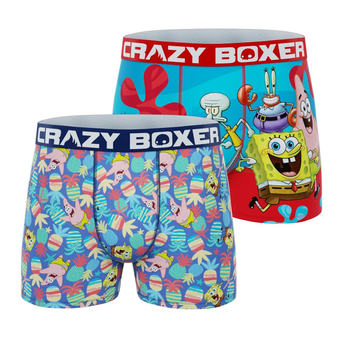CRAZYBOXER Spongebob Friends Men's Boxer Briefs (2-Pack) 1 CRAZYBOXER Spongebob Friends Men's Boxer Briefs (2-Pack)