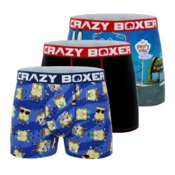 CRAZYBOXER Spongebob Krabs Men's Boxer Briefs (3 Pack)