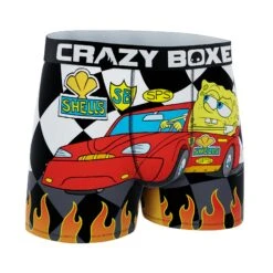 CRAZYBOXER Spongebob Racing Flames Men's Boxer Briefs -Crazy Boxer CBSPB01BURN 3