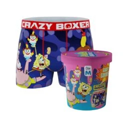 CRAZYBOXER SpongeBob Face Men's Boxer Briefs (Creative Packaging))