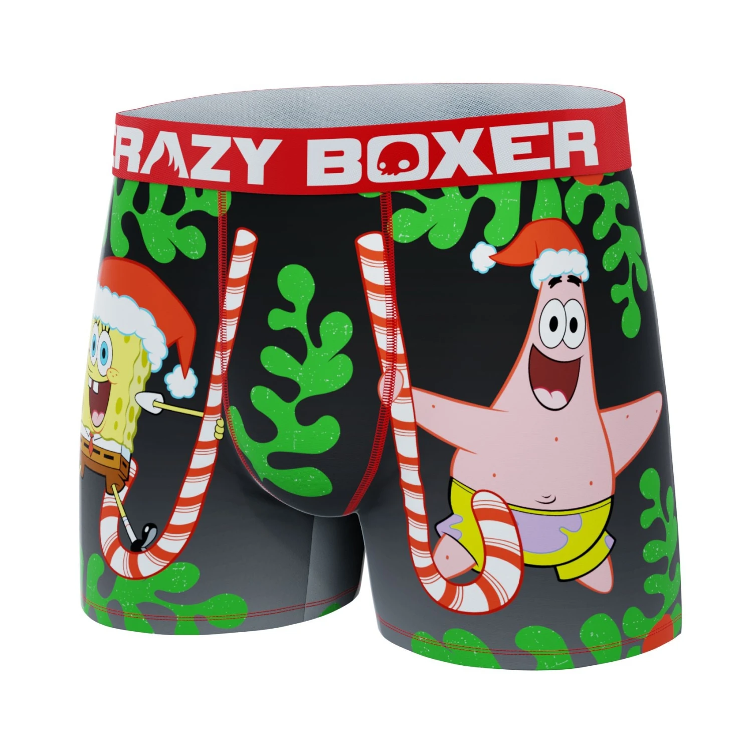 CRAZYBOXER SpongeBob Candy Canes Men's Boxer Briefs 4 CRAZYBOXER SpongeBob Candy Canes Men's Boxer Briefs - Image 4