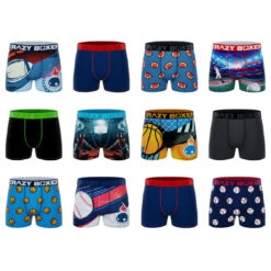 CRAZYBOXER Sport Men's Boxer Briefs (12 Pack)