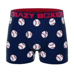 CRAZYBOXER Sport Baseball Men's Boxer Briefs (2 Pack) -Crazy Boxer CBSPO0101X2A2 6
