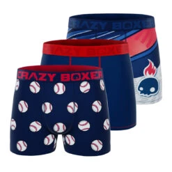 CRAZYBOXER Sport Baseball Men's Boxer Briefs (3 Pack)
