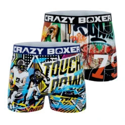 CRAZYBOXER Sports Bask Men's Boxer Briefs (Pack 2)