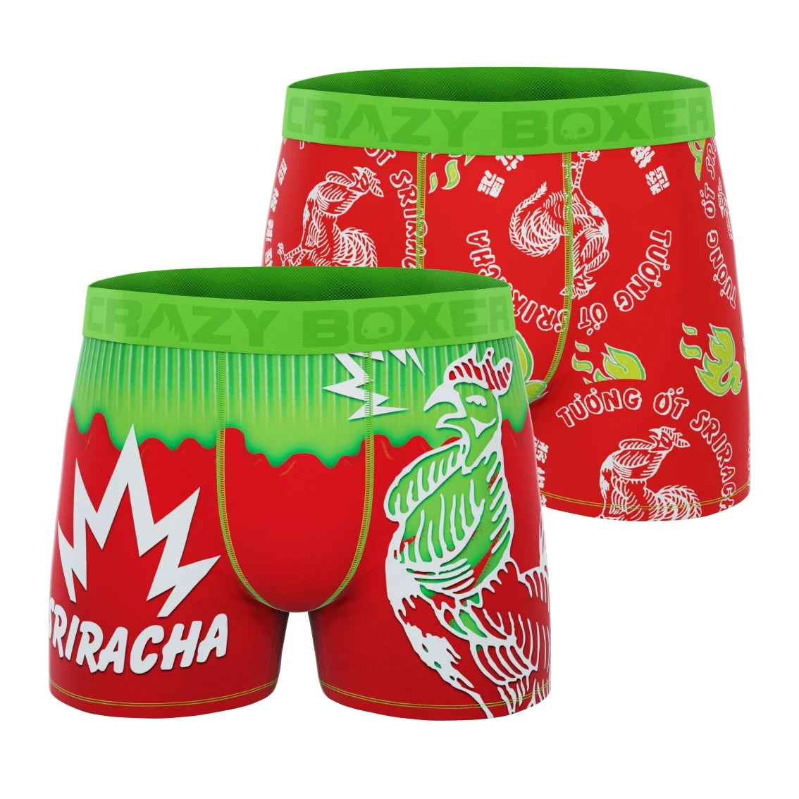 CRAZYBOXER Sriracha Rooster Men's Boxer Briefs (2 Pack) 1 CRAZYBOXER Sriracha Rooster Men's Boxer Briefs (2 Pack)