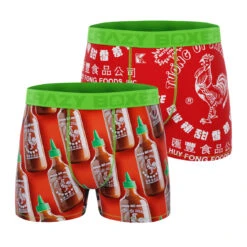 CRAZYBOXER Sriracha Powerfull Sauce Men's Boxer Briefs (2 Pack)