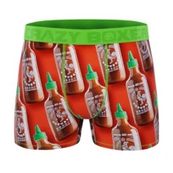 CRAZYBOXER Sriracha Powerfull + Rooster Sauce Men's Boxer Briefs (2 Pack) -Crazy Boxer CBSRI0103X2C4 6