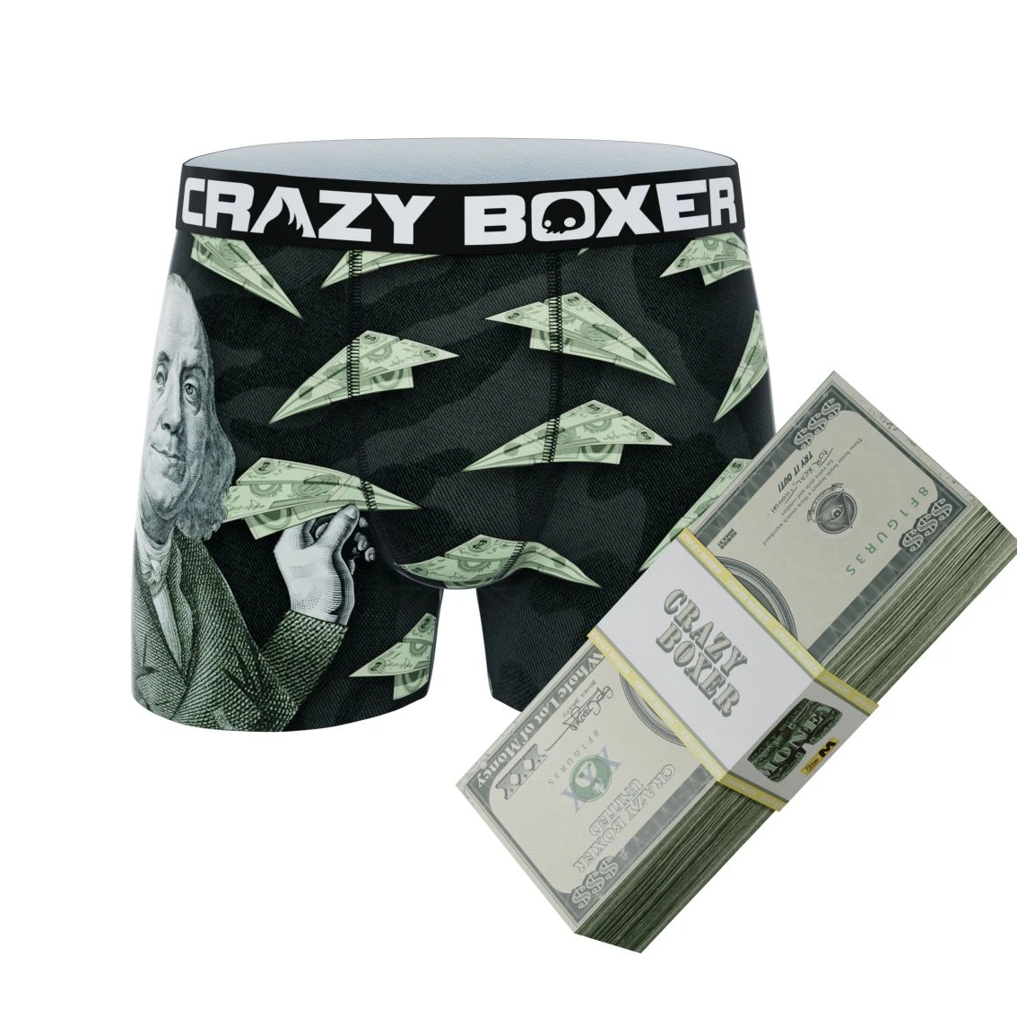 CRAZYBOXER Money Dollars Box Men's Boxer Briefs (Creative Packaging) 1 CRAZYBOXER Money Dollars Box Men's Boxer Briefs (Creative Packaging)