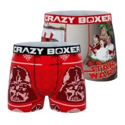 CRAZYBOXER Star Wars Vador Christmas Men's Boxer Briefs (2 Pack)