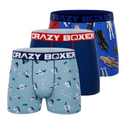CRAZYBOXER Star Wars Blue Men's Boxer Briefs (Pack 3)