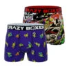 CRAZYBOXER Ninja Turtles Skateboard & Medley Men's Boxer Briefs (2 Pack)