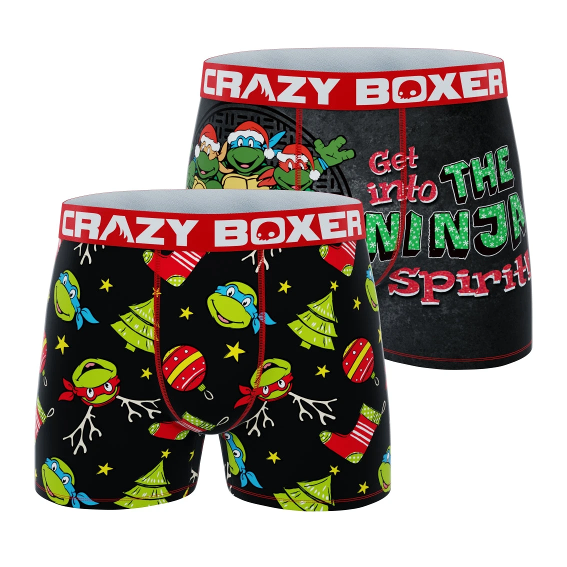 CRAZYBOXER Ninja Turtles Holidays Men's Boxer Briefs (2 Pack) 1 CRAZYBOXER Ninja Turtles Holidays Men's Boxer Briefs (2 Pack)