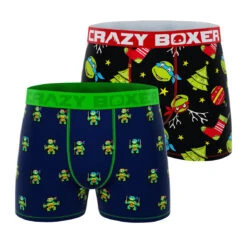 CRAZYBOXER Ninja Turtles Happy Holidays Men's Boxer Briefs (2 Pack)