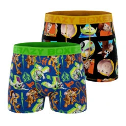 CRAZYBOXER Disney Toy Story Group + Aliens Men's Boxer Briefs (2 Pack)