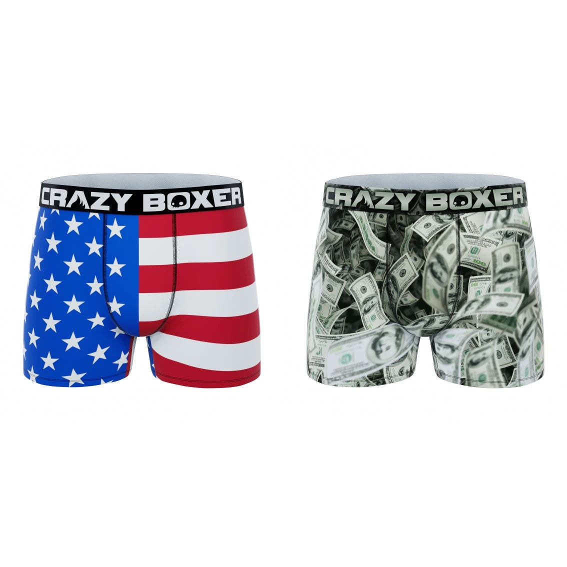 CRAZYBOXER America Money-Flag Men's Boxer Briefs (Pack 2) 2 CRAZYBOXER America Money-Flag Men's Boxer Briefs (Pack 2) - Image 2