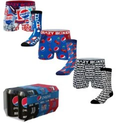 CRAZYBOXER Pepsi Flavored Men's Boxer Briefs And Socks (Creative Packaging)