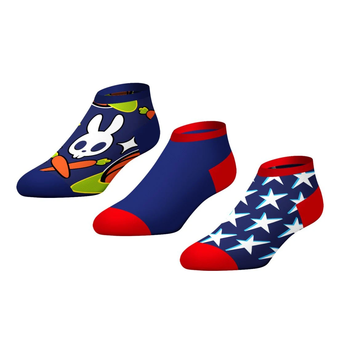CrazyUniverse Basketball And Flag Low Cut Socks (3 Pack) 1 CrazyUniverse Basketball And Flag Low Cut Socks (3 Pack)