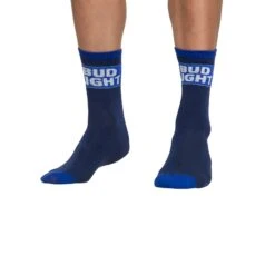 Socks By CRAZYBOXER Bud Light Logo And Can Crew Socks (3 Pack) -Crazy Boxer CSBUD0101X3A1 2