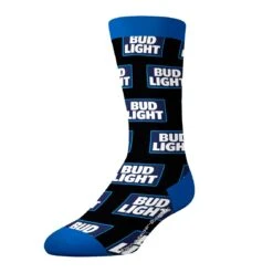 Socks By CRAZYBOXER Bud Light Can And Logo Crew Socks (3 Pack) -Crazy Boxer CSBUD0101X3A2 4