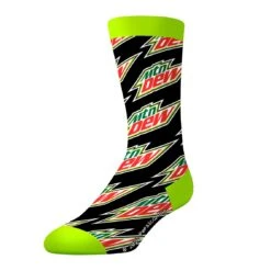 Socks By CRAZYBOXER Mountain Dew Can And Logo Crew Socks (3 Pack) -Crazy Boxer CSDEW0101X3A2 4