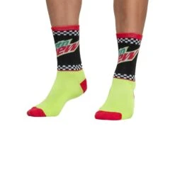 Socks By CRAZYBOXER Mountain Dew Logo And Race Crew Socks (3 Pack) -Crazy Boxer CSDEW0101X3A3 6