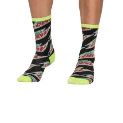 Socks By CRAZYBOXER Mountain Dew Logo And Green Crew Socks (3 Pack) -Crazy Boxer CSDEW0101X3A4 6