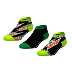 Socks By CRAZYBOXER Mountain Dew Can And Logo Low Cut Socks (3 Pack)