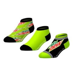 Socks By CRAZYBOXER Mountain Dew Logo And Race Low Cut Socks (3 Pack)