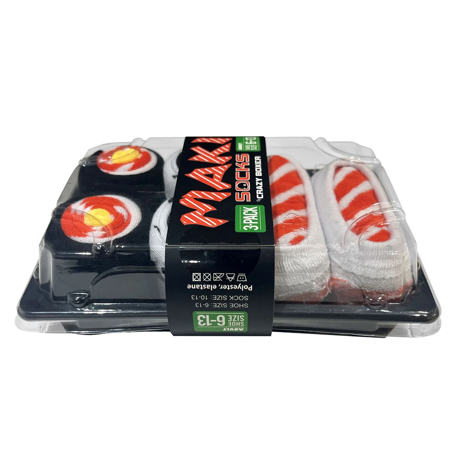 CrazyUniverse Sushi Adult Crew Socks (3 Pack) (Creative Packaging) 3 CrazyUniverse Sushi Adult Crew Socks (3 Pack) (Creative Packaging) - Image 3