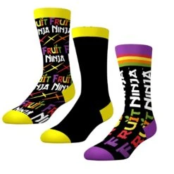 CrazyUniverse Fruit Ninja Logo Crew Socks (3 Pack)