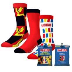 CrazyUniverse Haribo Bear & Candies Adult Crew Socks(3 Pairs)