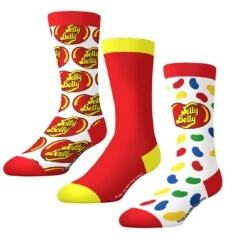CrazyUniverse Jelly Belly Logo And Candies Crew Socks (3 Pack)