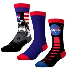 CrazyUniverse NASA Logo And Astro Crew Socks (3 Pack)