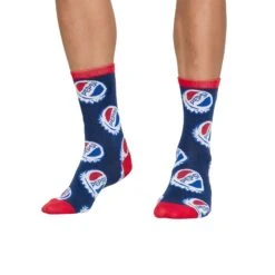 Socks By CRAZYBOXER Pepsi Lid And Logo Crew Socks (3 Pack) -Crazy Boxer CSPEP0101X3A2 2