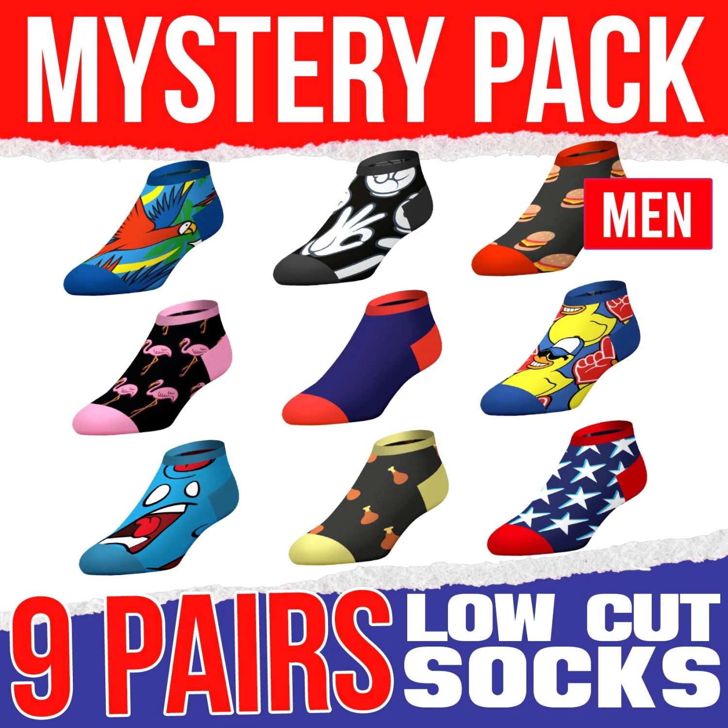CRAZYUNIVERSE Low Cut Socks Mystery Pack X 9 2 CRAZYUNIVERSE Low Cut Socks Mystery Pack X 9 - Image 2